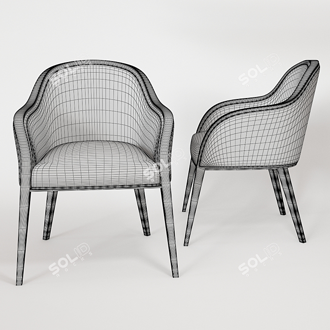 Wave Montbel Chair: Modern, Realistic 3D Model 3D model image 2