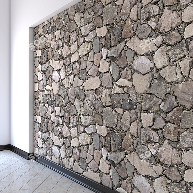Rustic Stone Panel for Tiling 3D model image 1