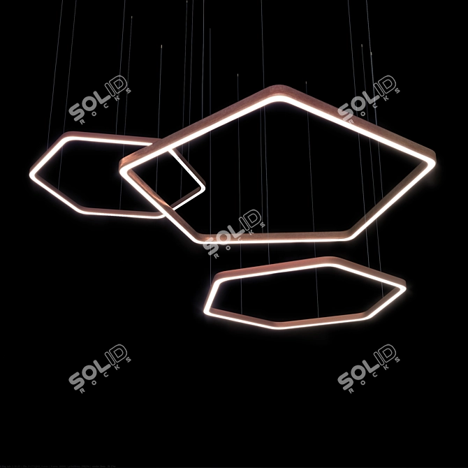 Polygonal Light Ring: Designer Massimo Castagna 3D model image 2