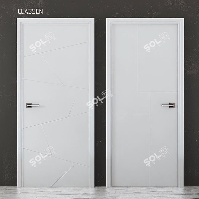 Classen Linea B: Modern Doors in 2022x818mm Size 3D model image 1