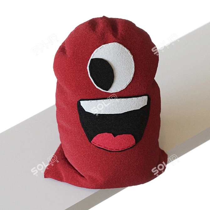 Cuddly Monster Plush Toy 3D model image 2