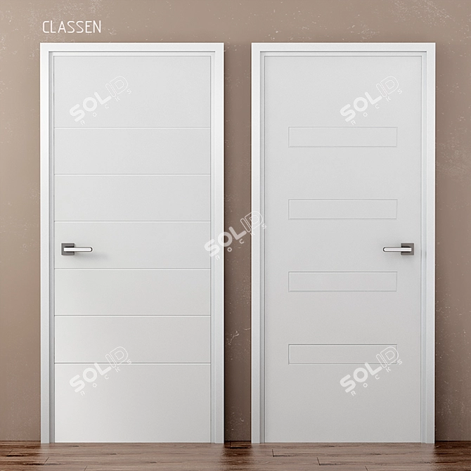 Classen Linea B White Lacquered Doors 3D model image 1