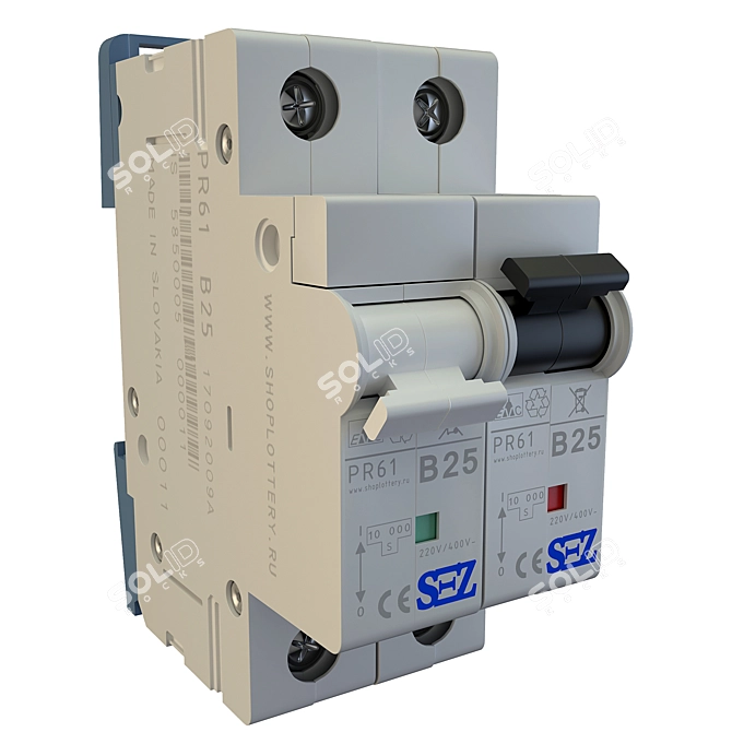 Versatile AC Circuit Breaker 3D model image 1