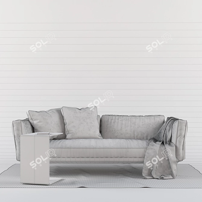 ESTE 3-Seater Sofa + Plain Coffee Table 3D model image 3