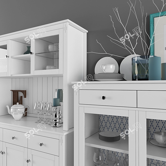 Elegant JUSK Cabinet & Sideboard Set 3D model image 2