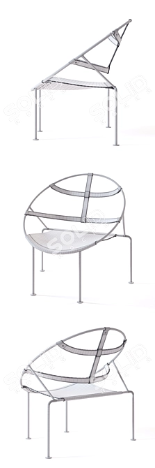 FDC1 Sculptural Armchair by Carvalho 3D model image 3