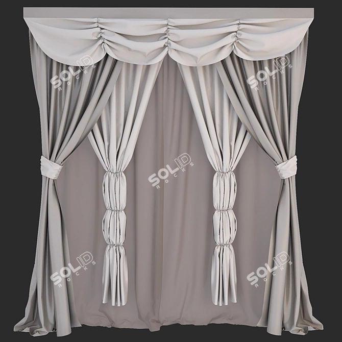 Elegant Drapes for Divine Interiors 3D model image 1