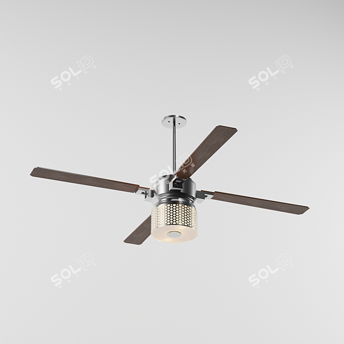 3Dmax Vray Fan with Light 3D model image 1