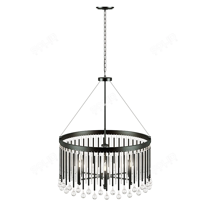 Glamorous Piper 6 Light Chandelier 3D model image 3