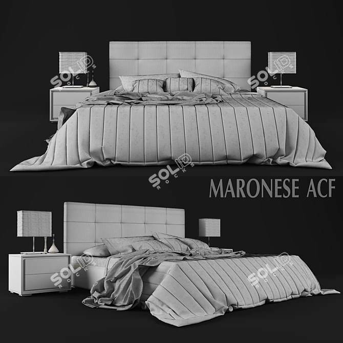 Elegant DEDALO Bed Set 3D model image 2