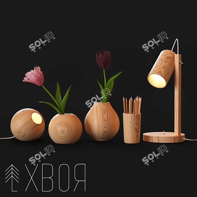 Stylish Table Lamp & Decor  3D model image 1
