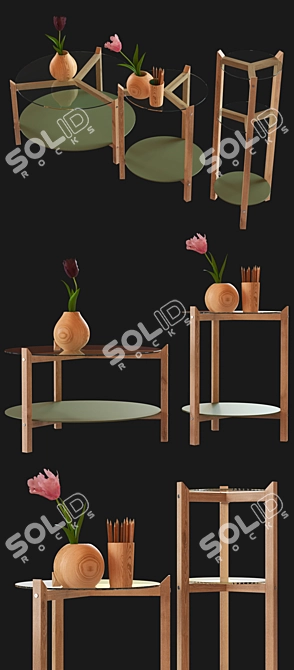 Stylish HVOYA Table Set 3D model image 2