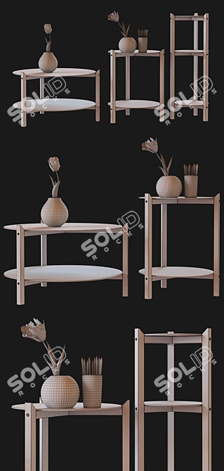 Stylish HVOYA Table Set 3D model image 3