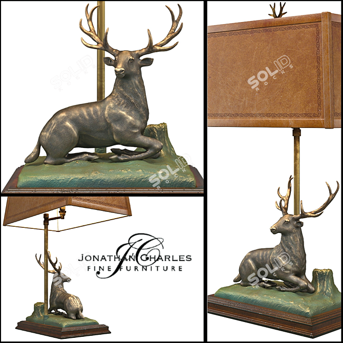 Deer Table Lamp by Jonathan Charles 3D model image 2