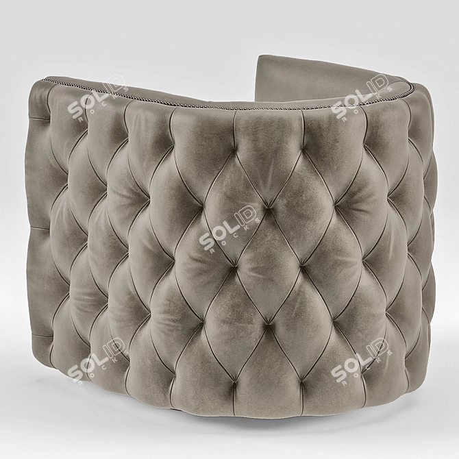 Title: Sawyer Gray Swivel Round Leather Chair 3D model image 2