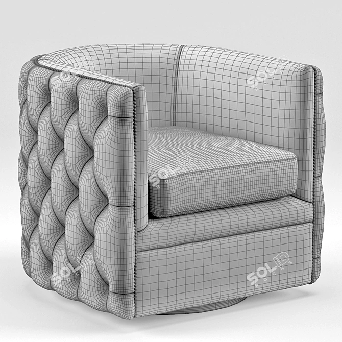 Title: Sawyer Gray Swivel Round Leather Chair 3D model image 3