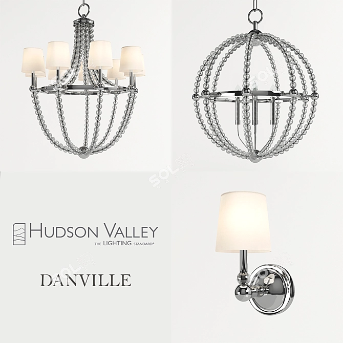 Crystal Ball Chandelier Set 3D model image 1