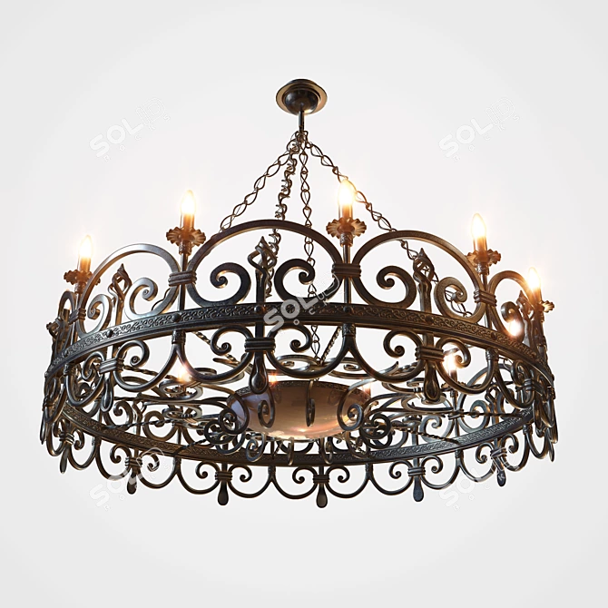 Forged Elegance Chandelier 3D model image 1