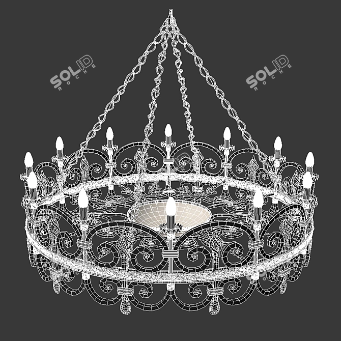 Forged Elegance Chandelier 3D model image 2