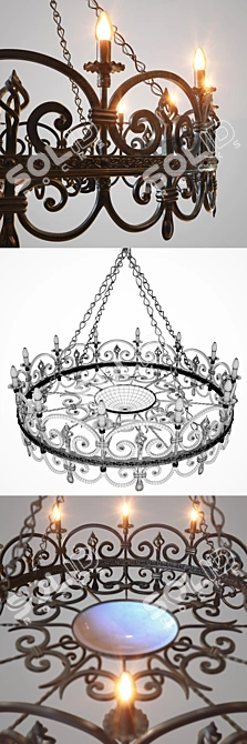 Forged Elegance Chandelier 3D model image 3