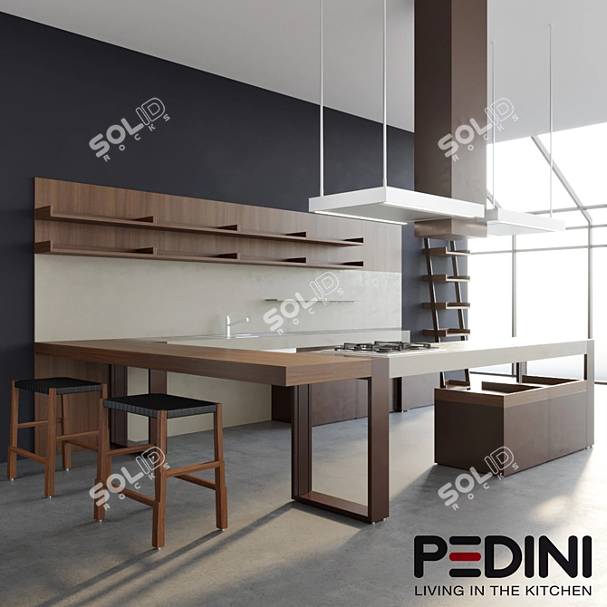 Pedini Arts & Crafts Kitchen 3D model image 1