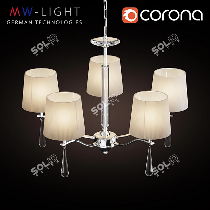 Elegant Prato Chandelier with Crystals 3D model image 2