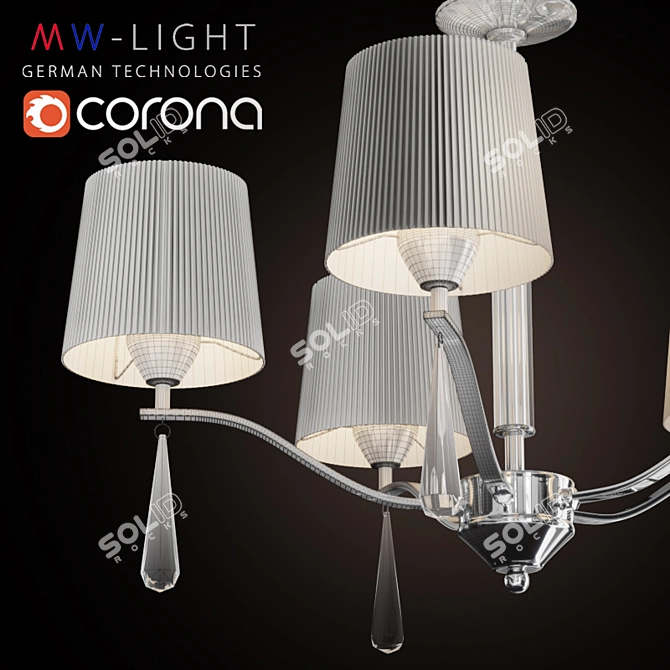 Elegant Prato Chandelier with Crystals 3D model image 3