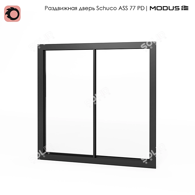 Sleek Sliding Door - ASS 77 PD 3D model image 1