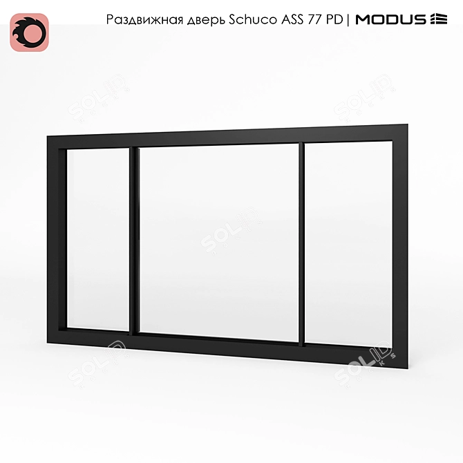 ModusHome Sliding Door PD 2B - Stylish Design and Maximum Flexibility 3D model image 1