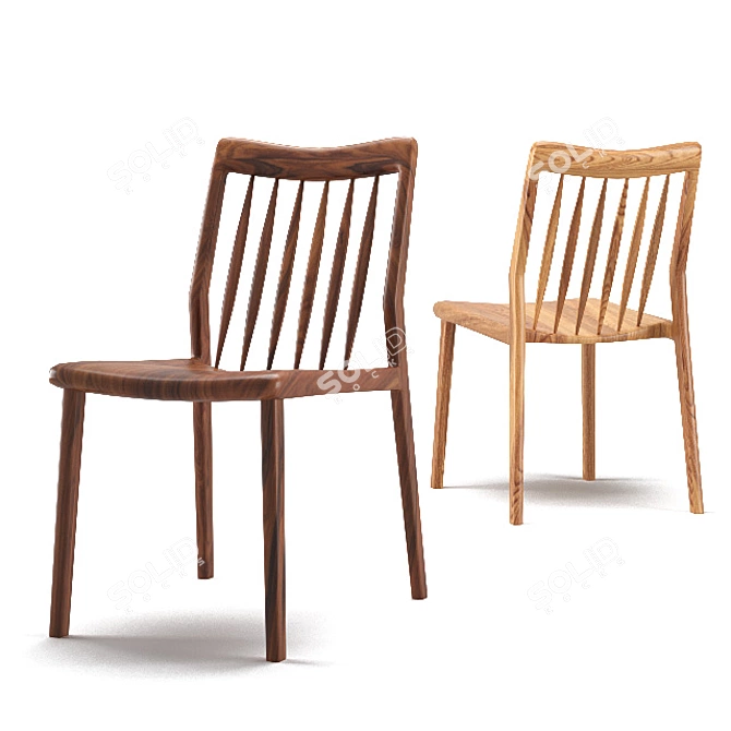 Sleek and Stylish C04 Dining Chair 3D model image 3