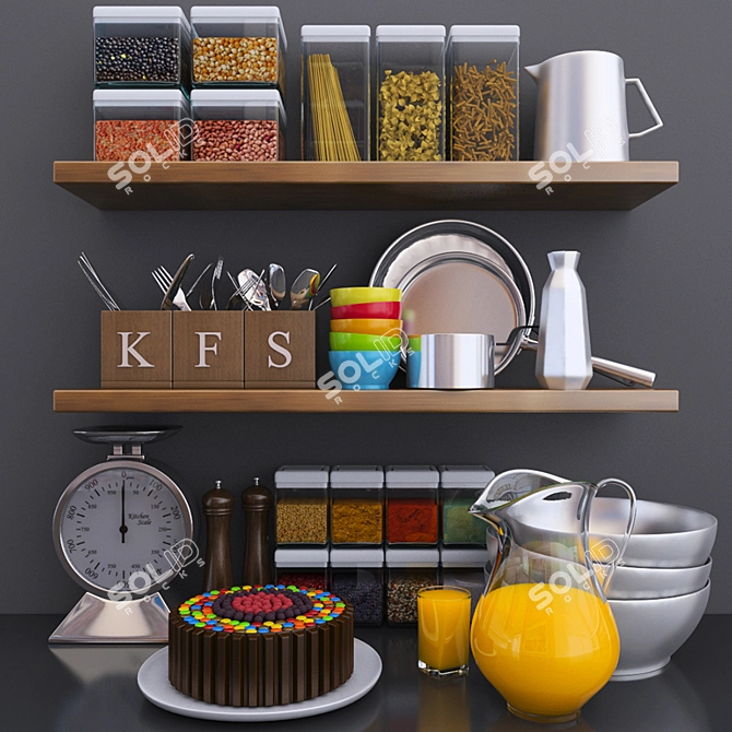 Kitchen Bliss Decor Set 3D model image 1