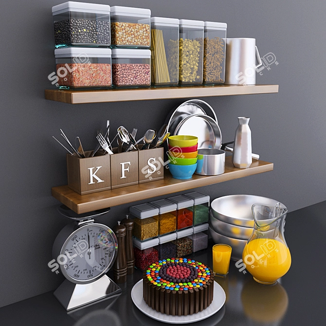 Kitchen Bliss Decor Set 3D model image 2