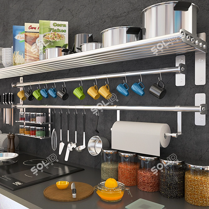 Kitchen Decor Set - 3 | Stylish Kitchen Accessories 3D model image 3