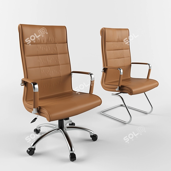 The City's Paula 01 Aluminum Executive Chair 3D model image 1