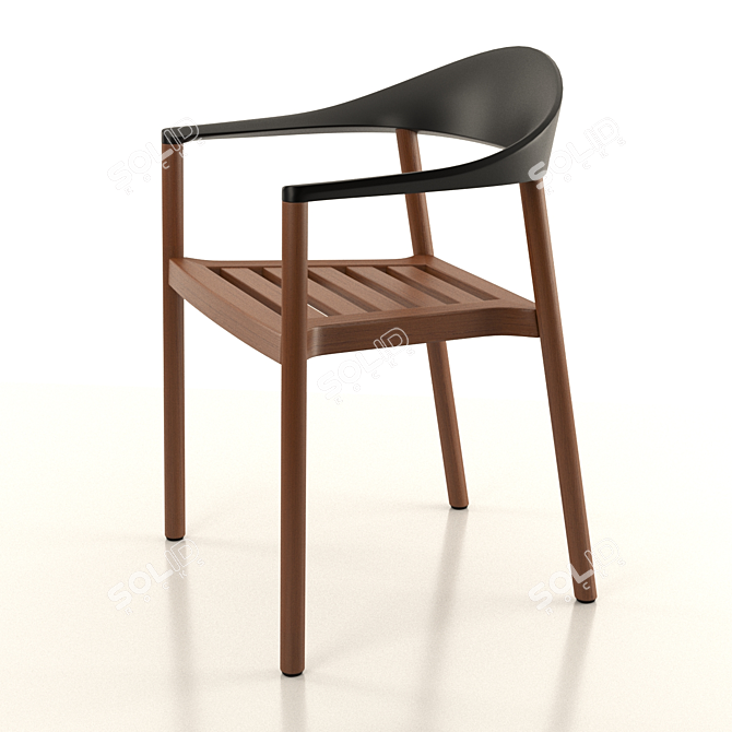 Monza Outdoor Armchair: Stackable Design 3D model image 1