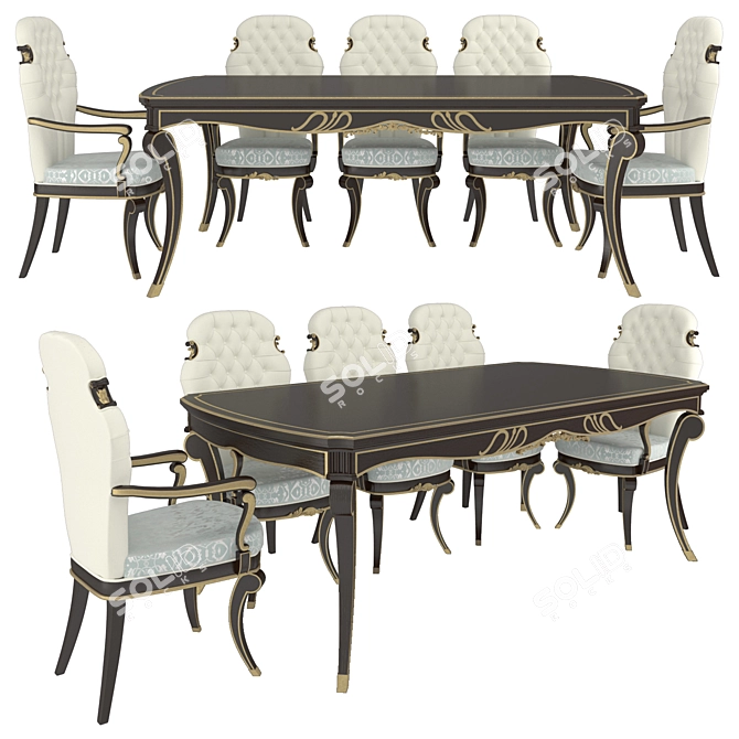 Elegant Frandiss Dining Table 3D model image 1