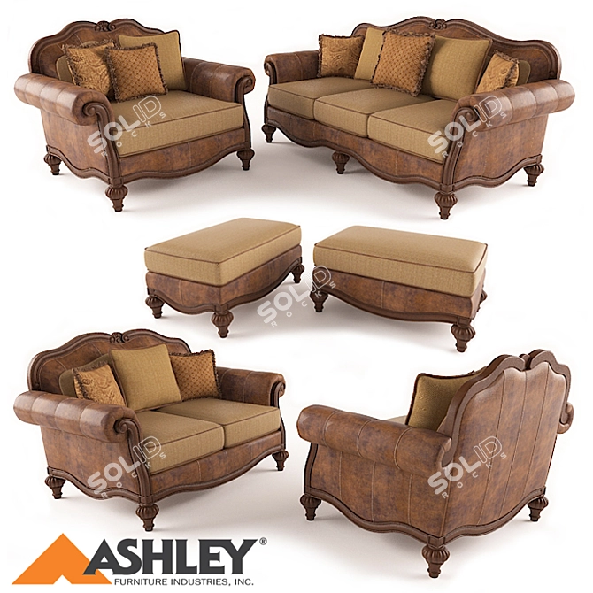 Classic Elegance: Ashley Claremore Collection 3D model image 1