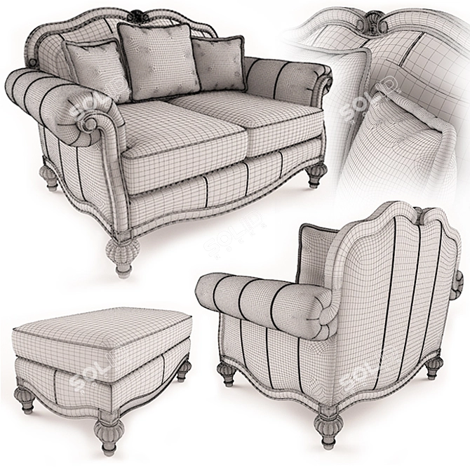 Classic Elegance: Ashley Claremore Collection 3D model image 2