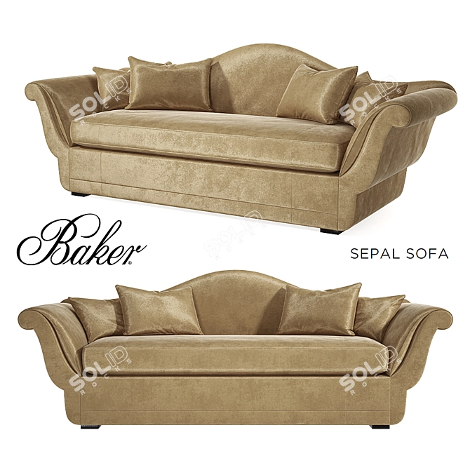 Elegant Sepal Sofa for Classic Living 3D model image 1