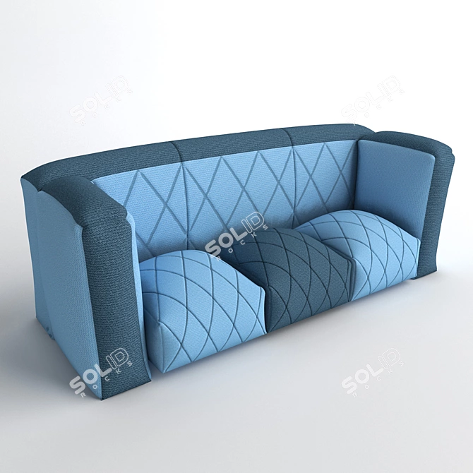 Cozy Blue Sofa 3D model image 1