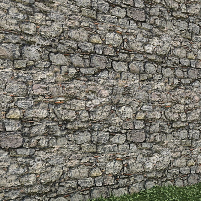 Corona Stone Wall Texture Pack 3D model image 1