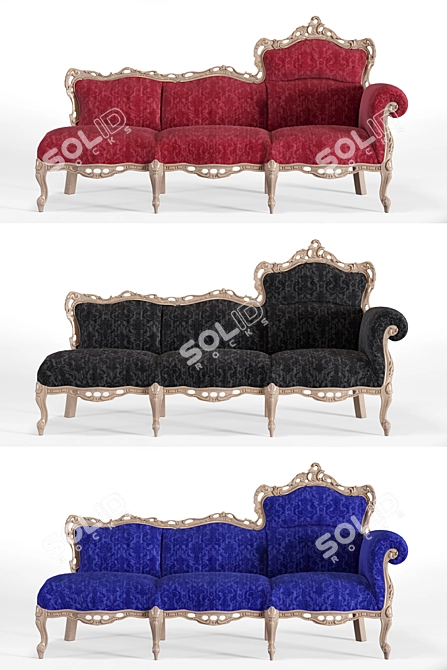 Elegant Modenese Banquette 3D model image 2