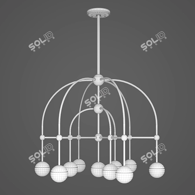 BOCA Chandelier 1230-PN/AGB - Elegant Lighting Fixture 3D model image 3