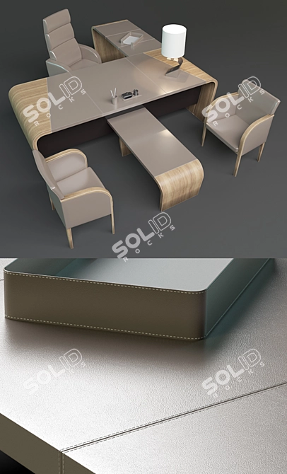 Italian Codutti Minos Office Set: Realistic 3D Model 3D model image 2