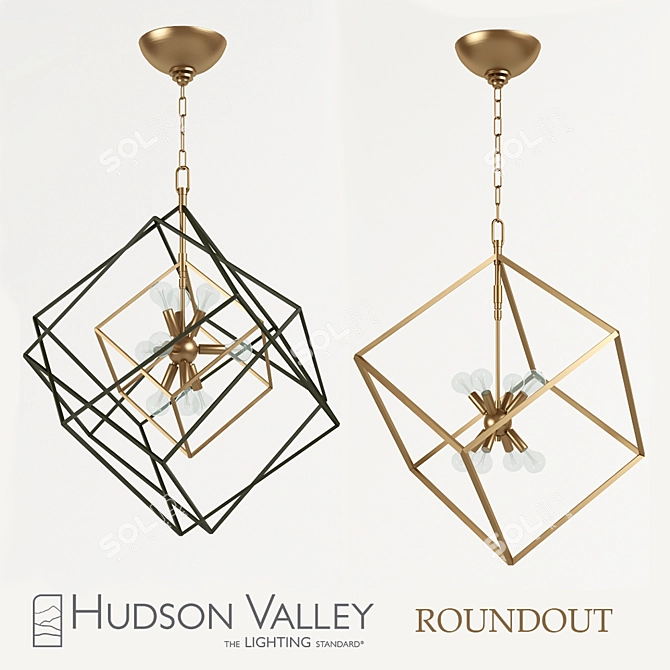 Industrial Cube Pendant Chandeliers 3D model image 1