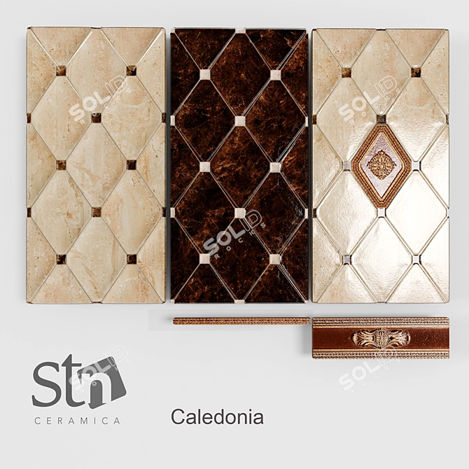 STN Ceramica Caledonia: Stylish Spanish Bathroom Tiles 3D model image 1