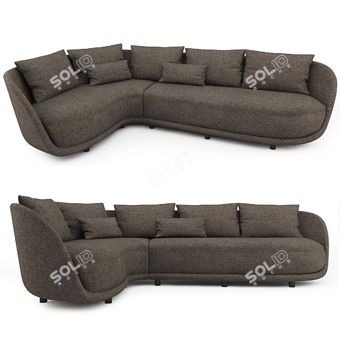Modern Heath Sofa by YabuPushelberg 3D model image 1