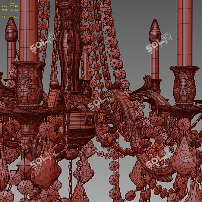 Elegant Rosallia Chandelier 9210 3D model image 3