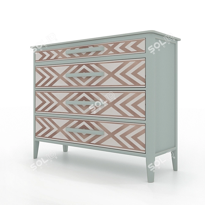 Provence Style Chest of Drawers 3D model image 1