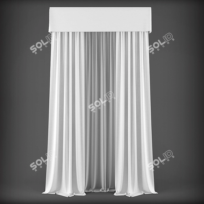 Elegant Window Drapes 3D model image 2